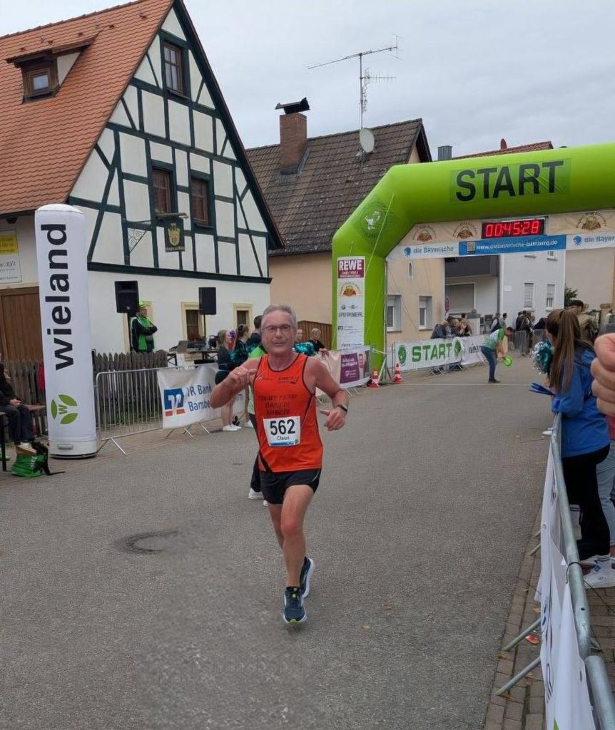 Ein Läufer auf der Laufstrecke