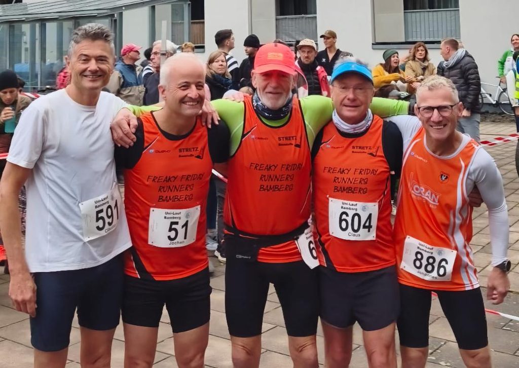 5 Läufer vor dem Start des 12. Uni-Lauf in Bamberg